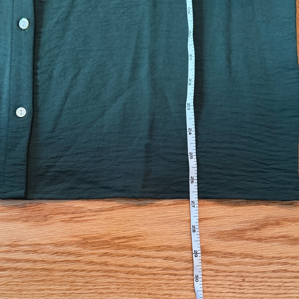 Bobeau Forest Green Button-Down Blouse - image 4